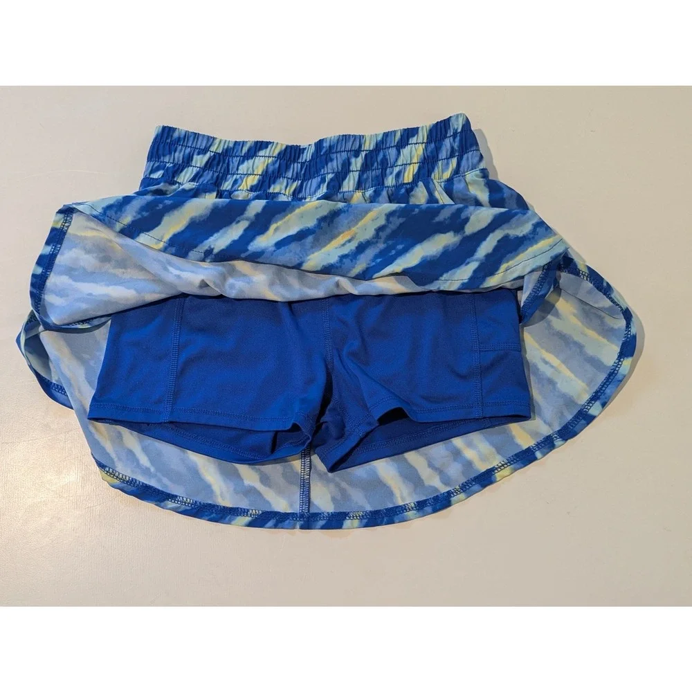 Ideology Girls Blue Tie Dye Active Skort Athletic Skirt with Shorts Size Medium